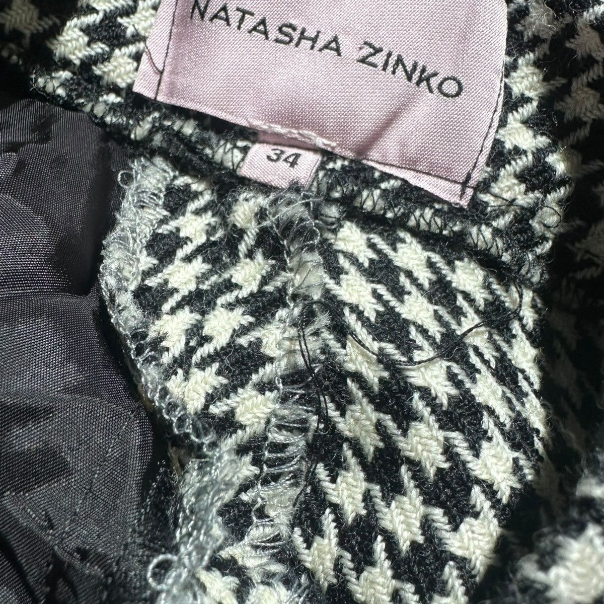 Natasha Zinko $1.2k houndstooth double waist layer pant Size US 28 / EU 44 - 6 Thumbnail