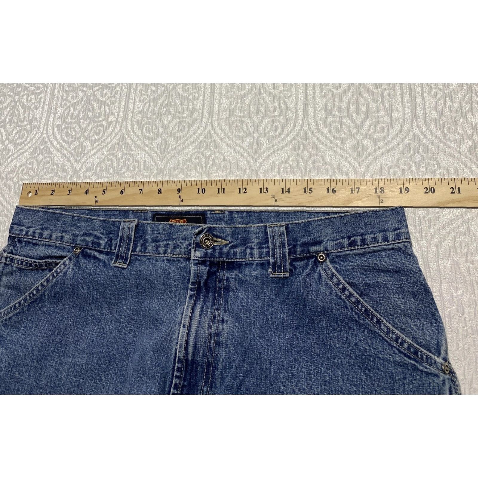 Route 66 Route 66 Jeans Mens 38x32 Carpenter Denim Workwear Pockets Relaxed Fit Blue Cargo Pocket Straight 90s Retro Mens Size US 38 / EU 54 - 5 Thumbnail