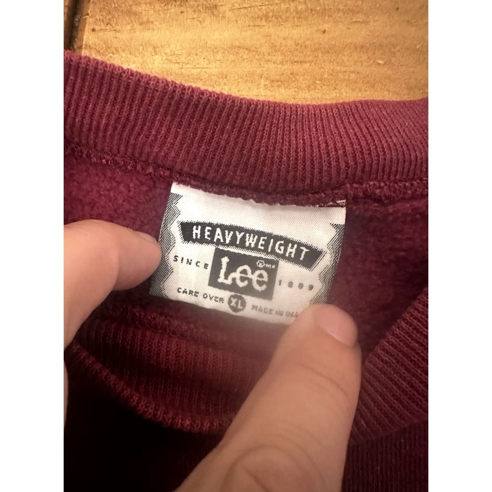 Lee VINTAGE Sweatshirt Mens XL Blank 90s Made In USA Crewneck Lee Sport Burgundy Size US XL / EU 56 / 4 - 3 Thumbnail