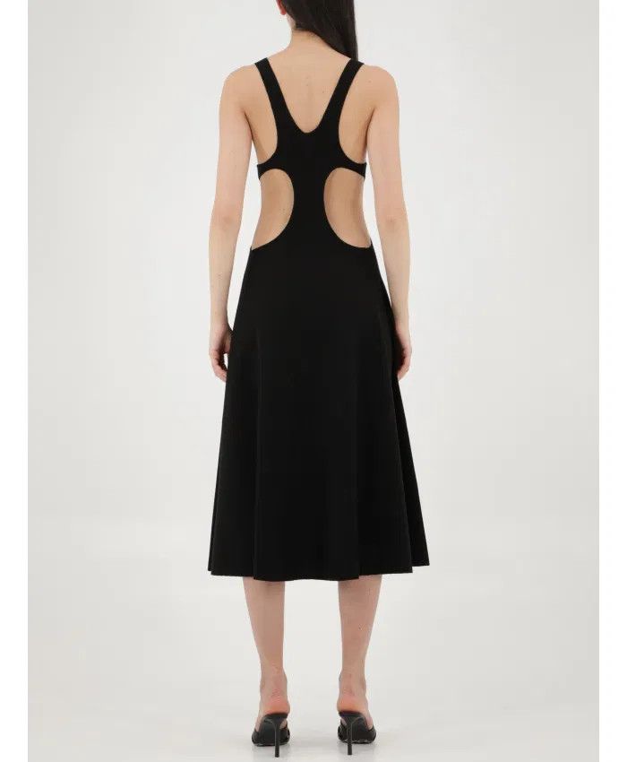 Saint Laurent Paris o1s1wg111124 Long Cut-Out Dress in Wool in Black Size XS / US 0-2 / IT 36-38 - 5 Thumbnail