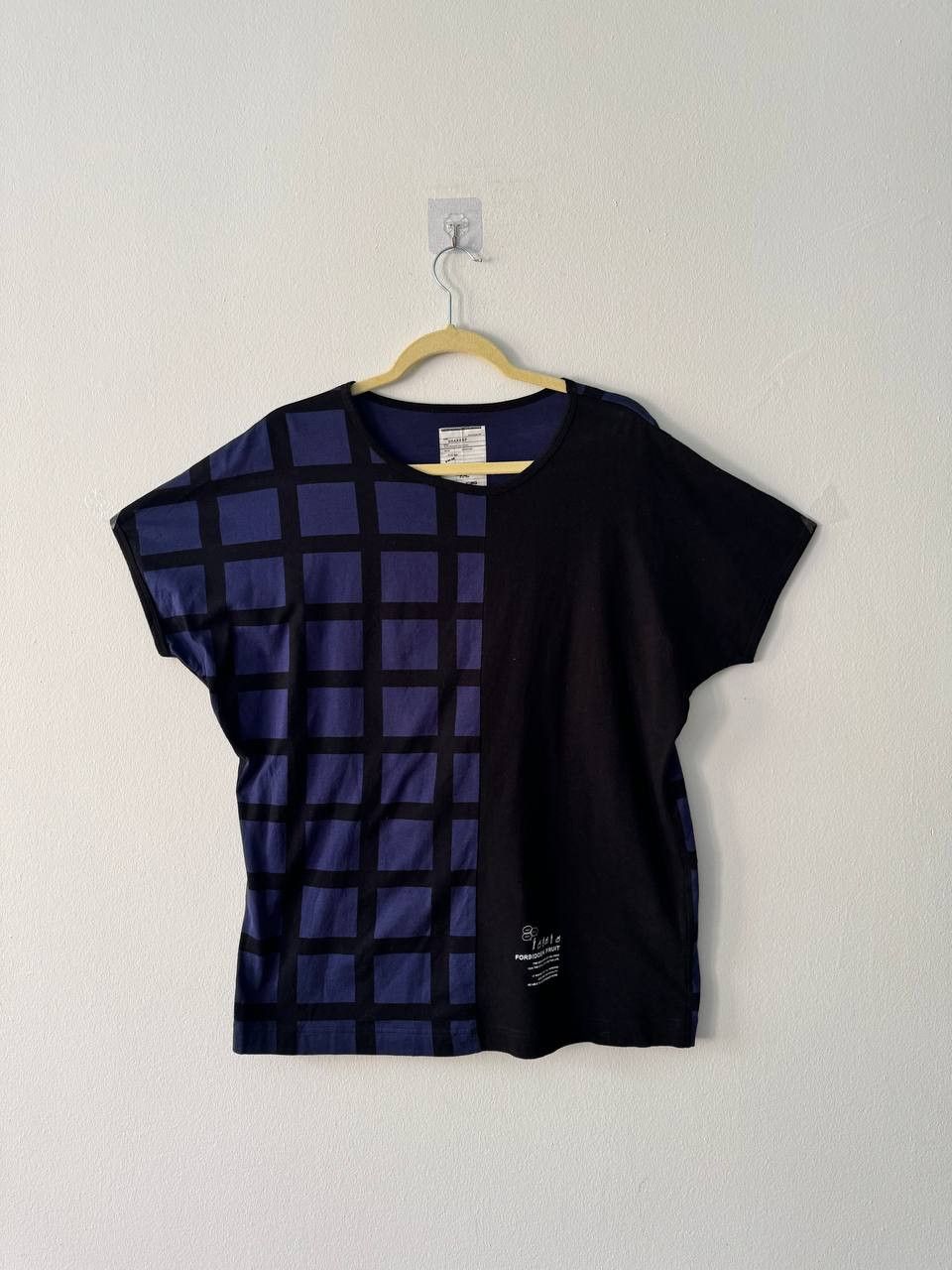 image of Comme Des Garcons x Shareef Japan Forbidden Fruit Checkered T-Shirt in Purple, Men's (Size Medium)
