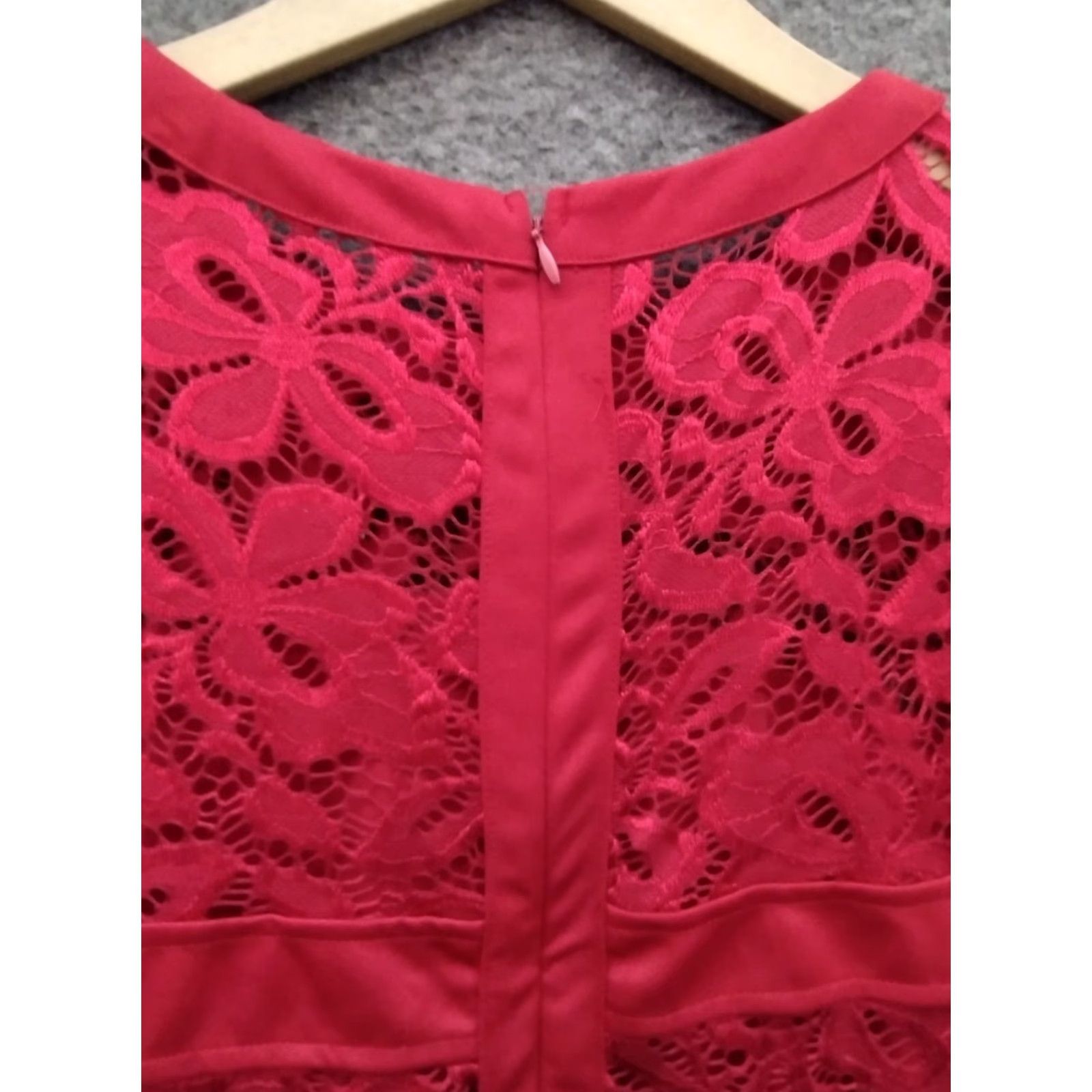 Vintage Mixfeer Red Lace Overlay Scalloped Round Neck Sleeveless Dress XL Women’s Dress Size XL / US 12-14 / IT 48-50 - 6 Thumbnail