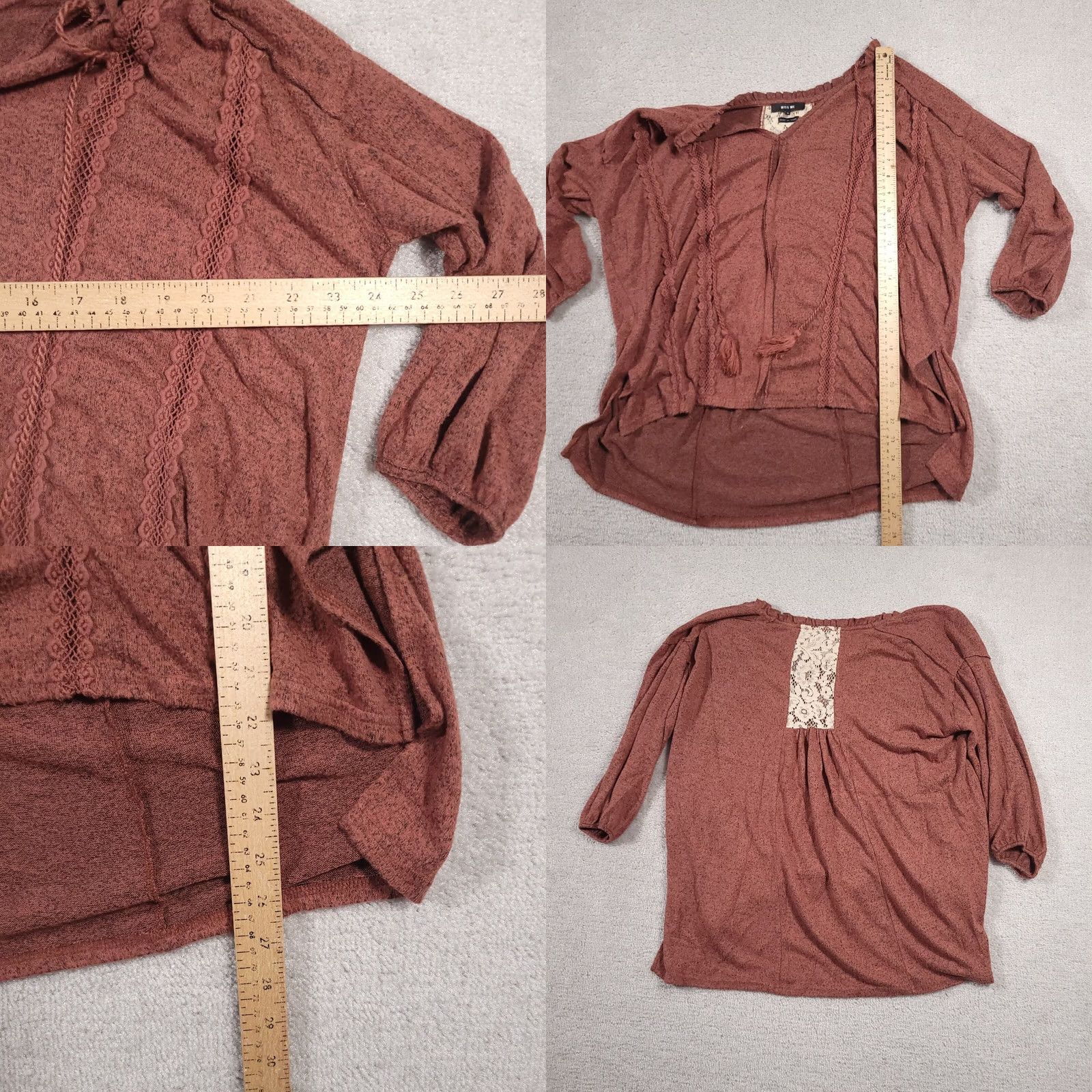 Miss Me Miss Me Knit Sweater Women's Small Brown Boho Tasseled High Low Oversized Pullver? Size S / US 4 / IT 40 - 8 Thumbnail