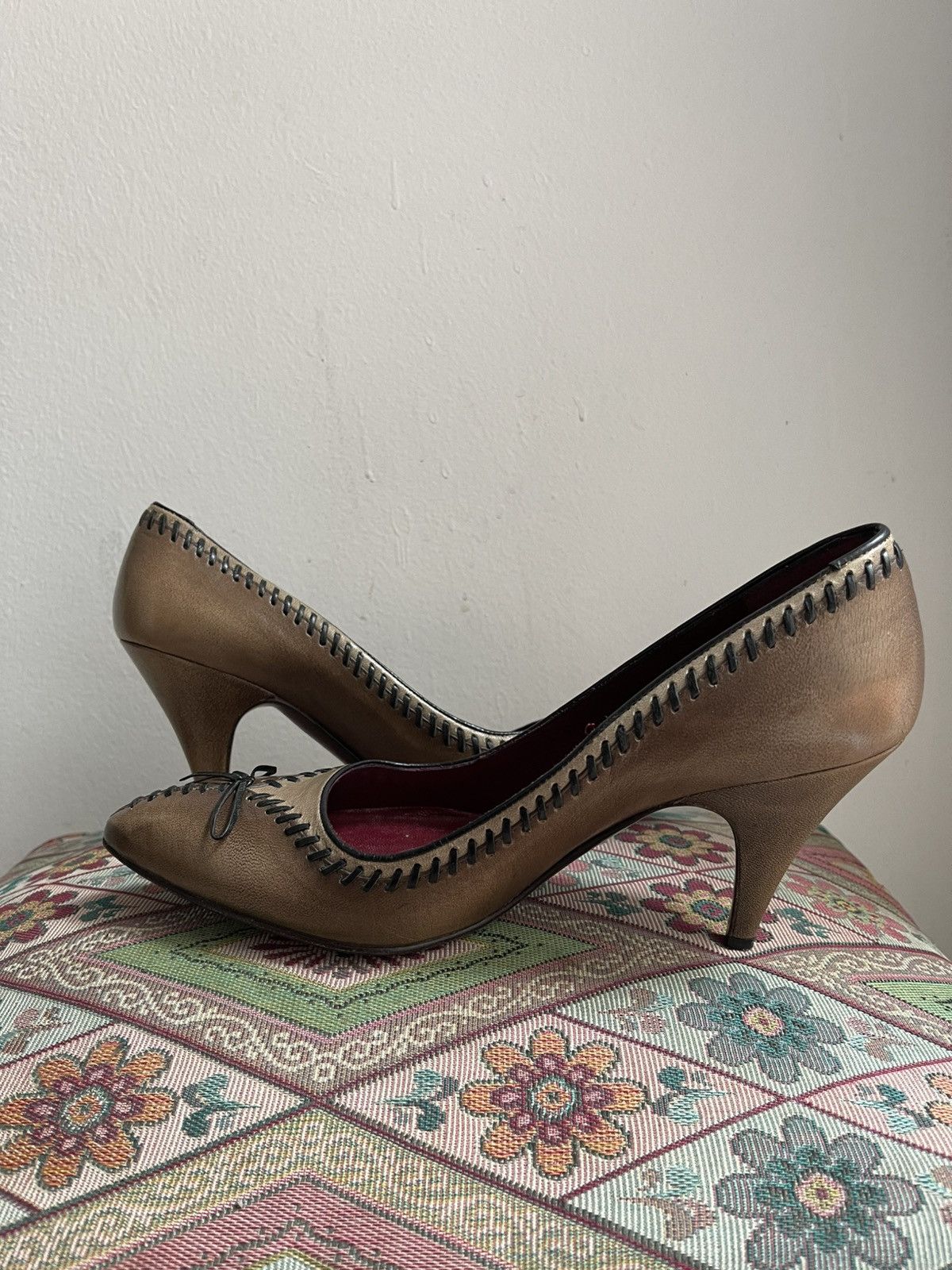 Prada Prada Leather Stitch Heels y2k Size US 7.5 / IT 37.5 - 6 Thumbnail