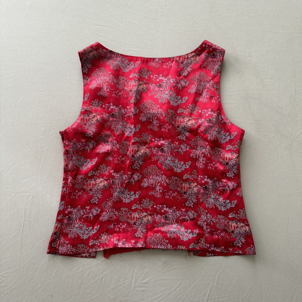 Other Vintage Petite Perceptions Asian Brocade Sleeveless Blouse Size S / US 4 / IT 40 - 2 Thumbnail