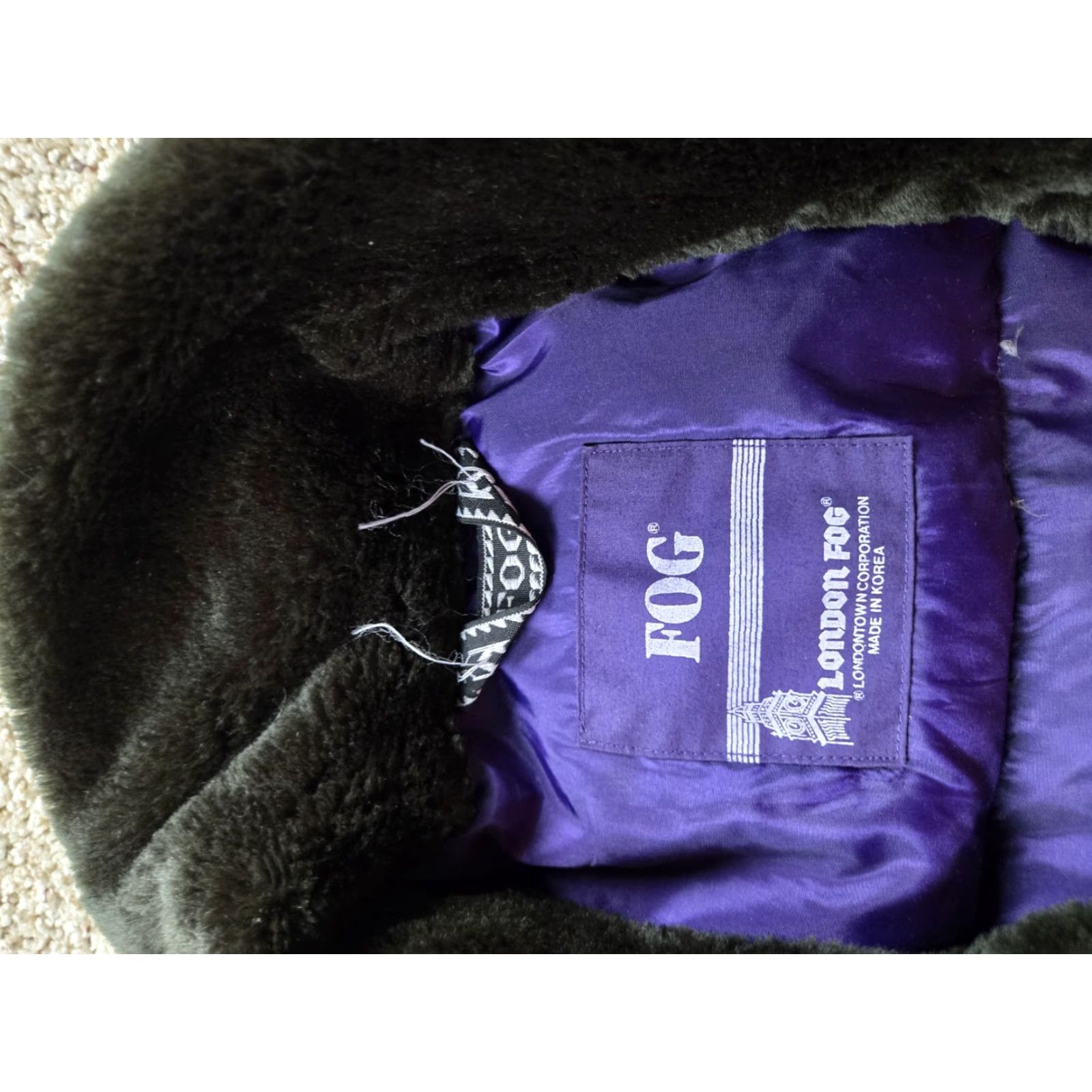 London Fog VINTAGE London Fog Down Jacket Womens Medium Purple Full Zip Parka Pockets Size M / US 6-8 / IT 42-44 - 5 Thumbnail
