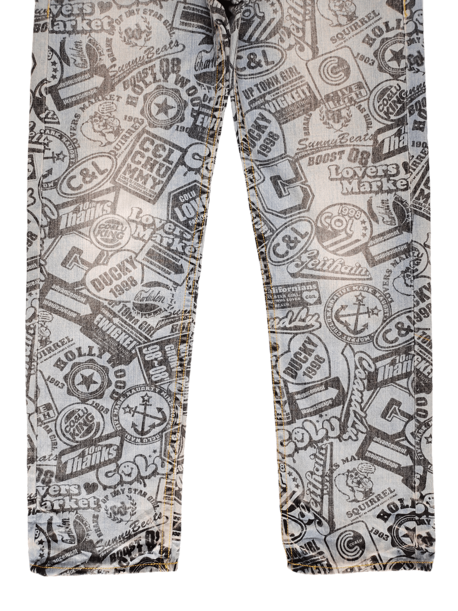 Japanese Brand Japanese Co & Lu Full Print Hysteric Glamour Style Jeans Size US 33 - 5 Thumbnail