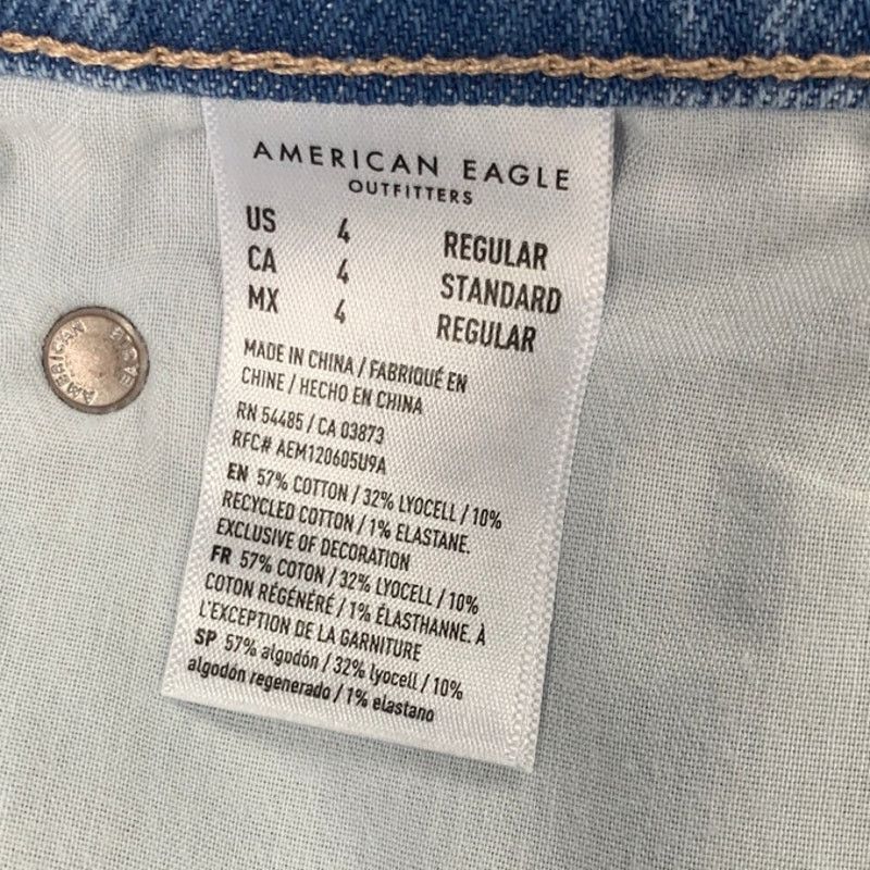 American Eagle Outfitters New American Eagle Womens Size 4 Stretch Skinny Denim Jeans Size 27" / US 4 / IT 40 - 7 Thumbnail