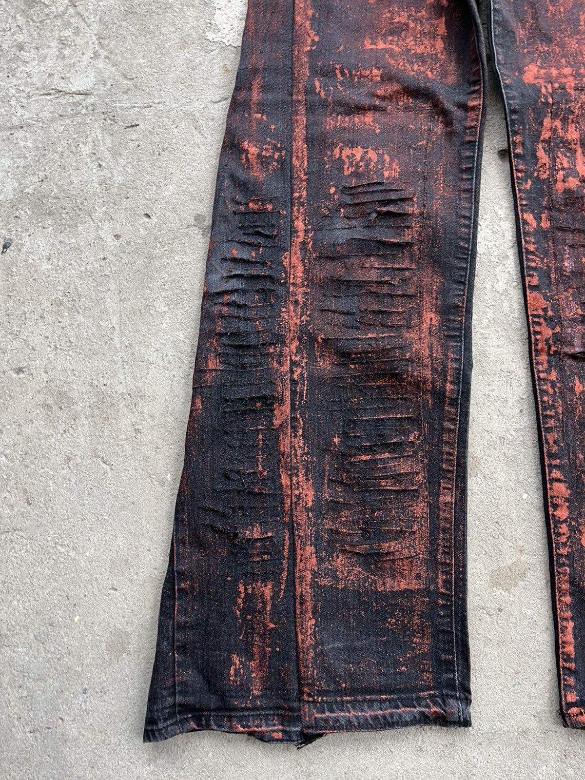 20471120 × If Six Was Nine × Japanese Brand Dirty Painted Distressed Thrashed Faded Baggy Jeans Y2K Size US 28 / EU 44 - 7 Thumbnail