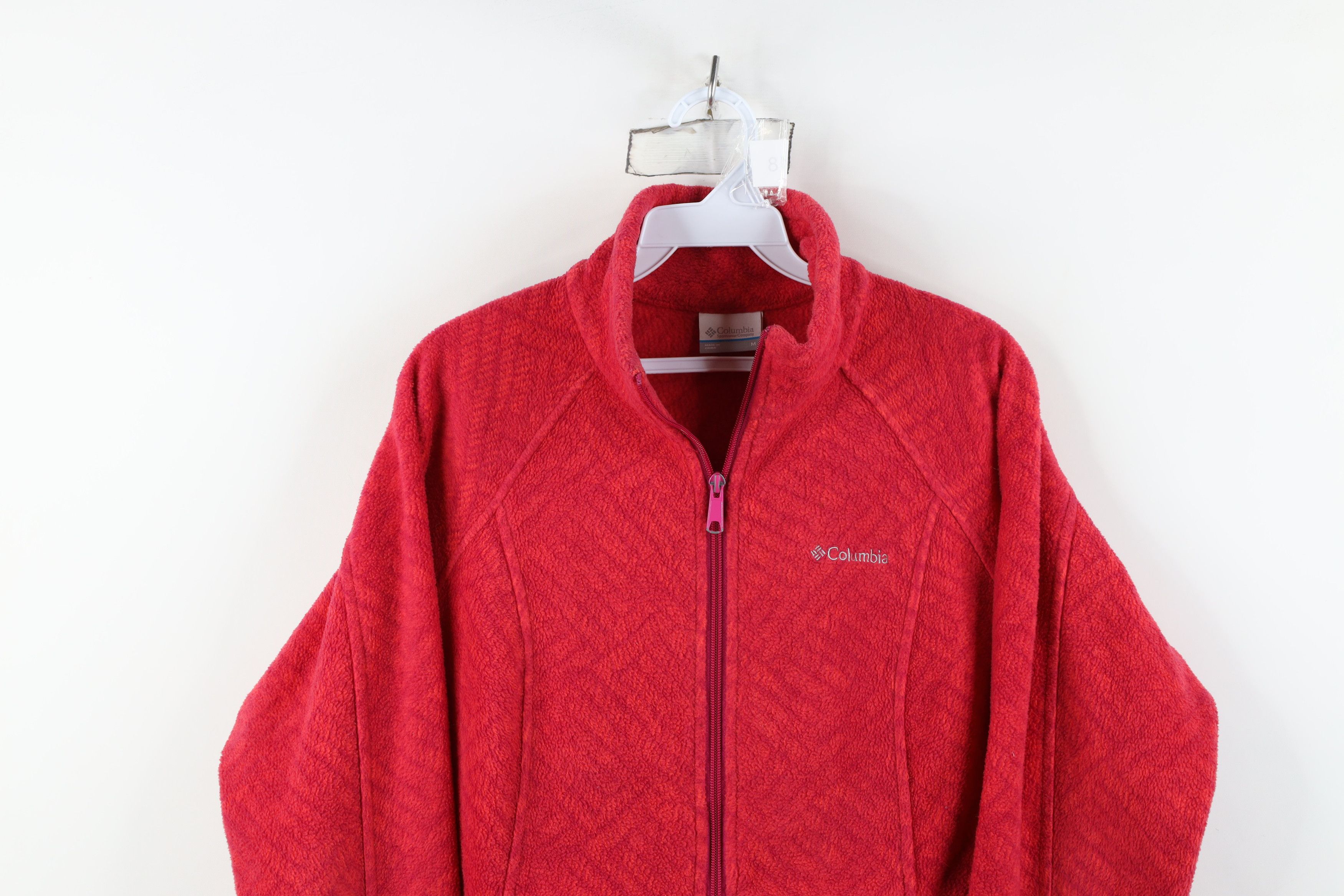 Columbia Columbia Spell Out Geometric Full Zip Fleece Jacket Pink Red Size M / US 6-8 / IT 42-44 - 2 Thumbnail