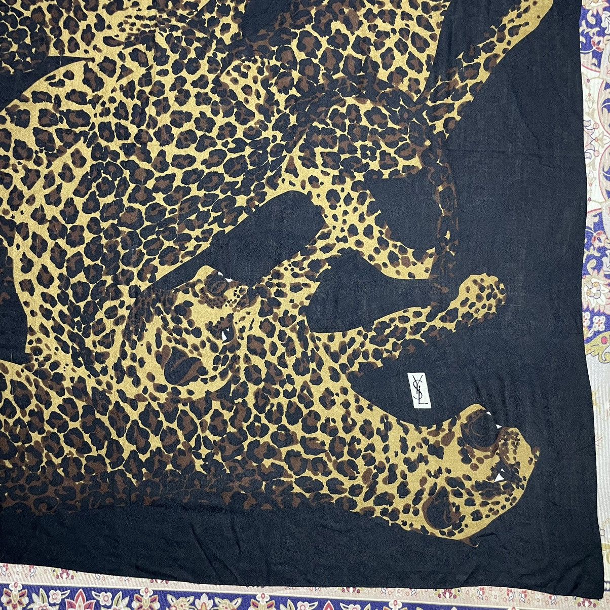 Vintage Vary Rare! Vintage YvesSaintLaurent Leopard Oversized Scarf Size ONE SIZE - 6 Thumbnail