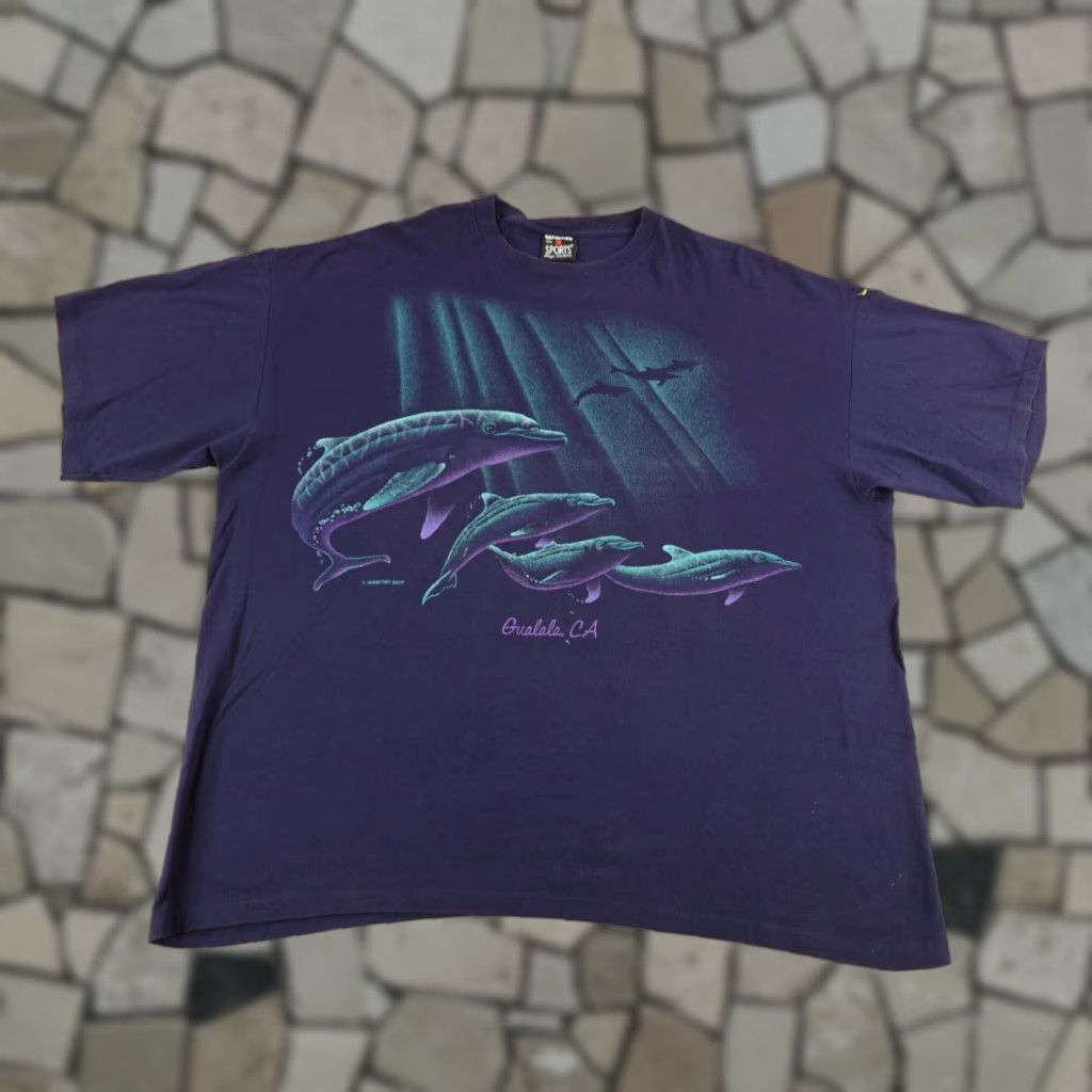 Vintage VINTAGE Signal Dolphin Shirt Mens 2XL Cotton Short Sleeve Beach Wildlife California 90s Marine Mens Size US XXL / EU 58 / 5 - 1 Thumbnail
