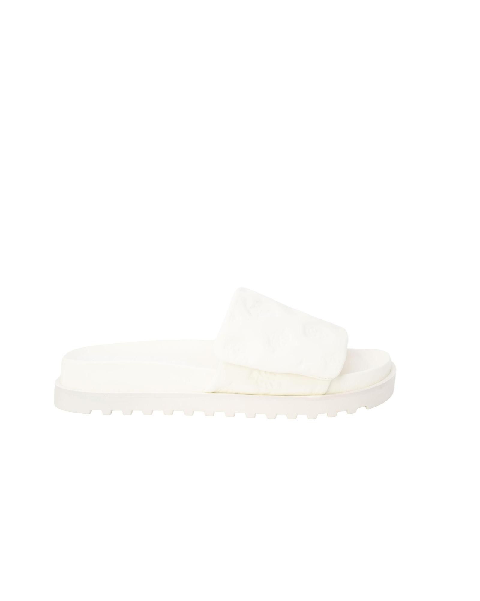 image of Guess Plain Slip-On Slippers With Rubber Sole in Beige, Women's (Size 5)