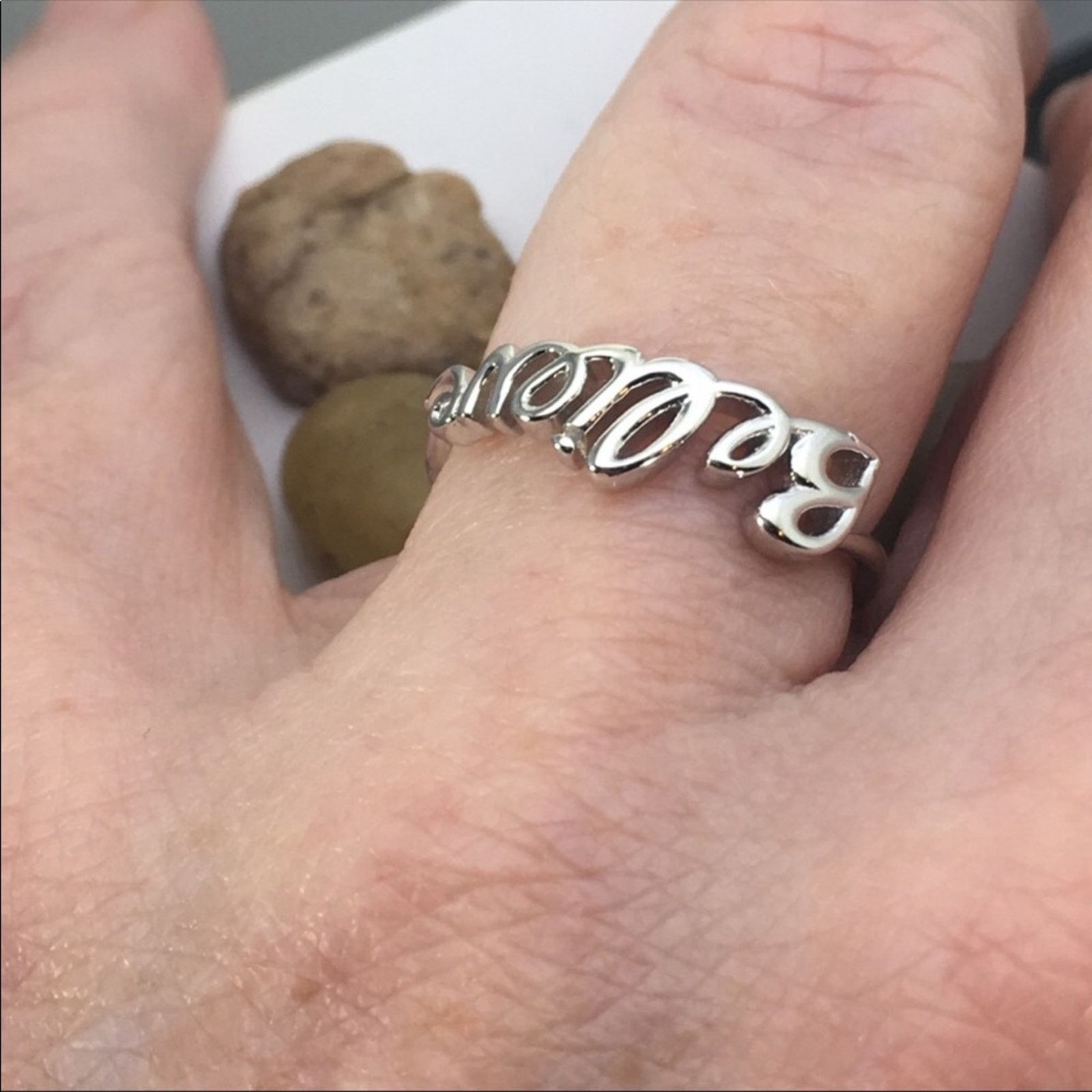 The Unbranded Brand Believe Sterling Silver Ring Size ONE SIZE - 3 Thumbnail