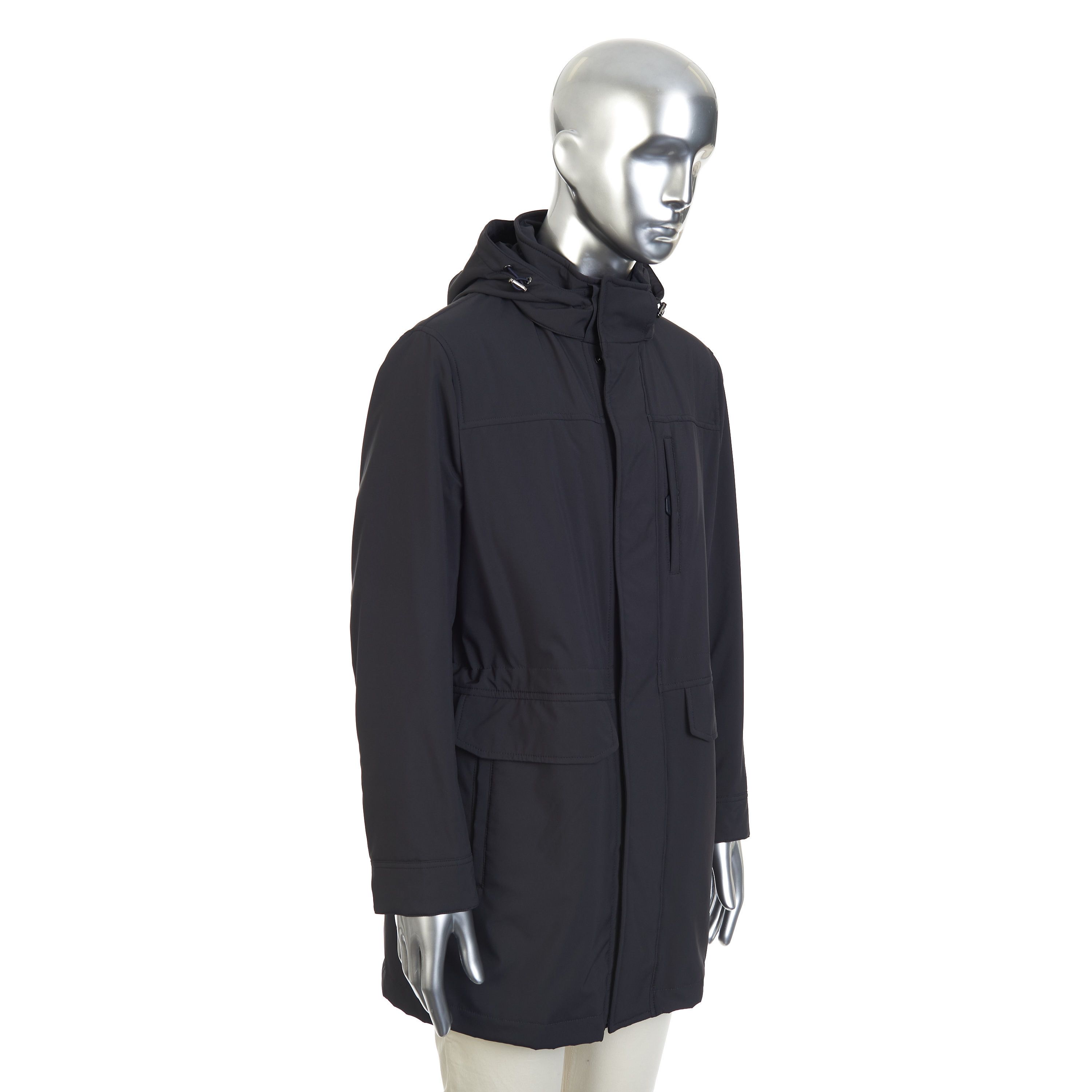 Brioni Parka Coat In Navy Blue Performa Nylon With Detachable Hood Size US L / EU 52-54 / 3 - 8 Thumbnail