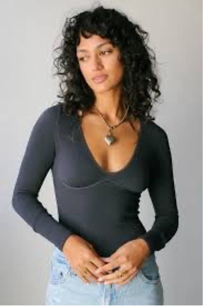 Free People Intimately Free People Ribbed Long-Sleeve Bodysuit XS/S NWT Size S / US 4 / IT 40 - 1 Thumbnail