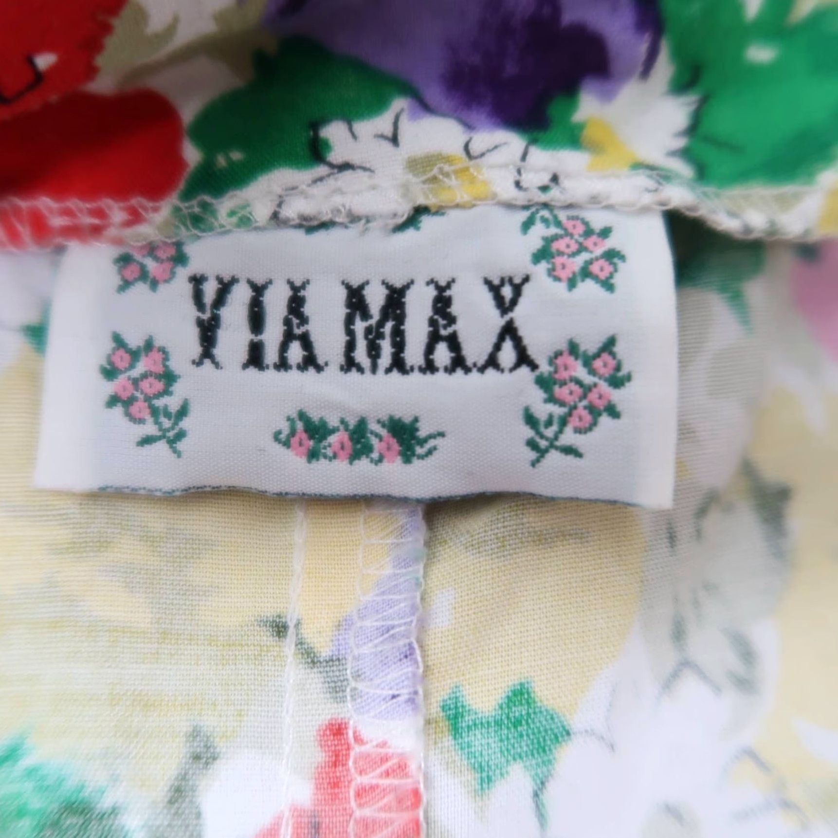 Vintage VINTAGE Via Max Romper Shirt One-Piece Floral 90s White S Womens Boys Girls? Size 28" / US 6 / IT 42 - 4 Thumbnail