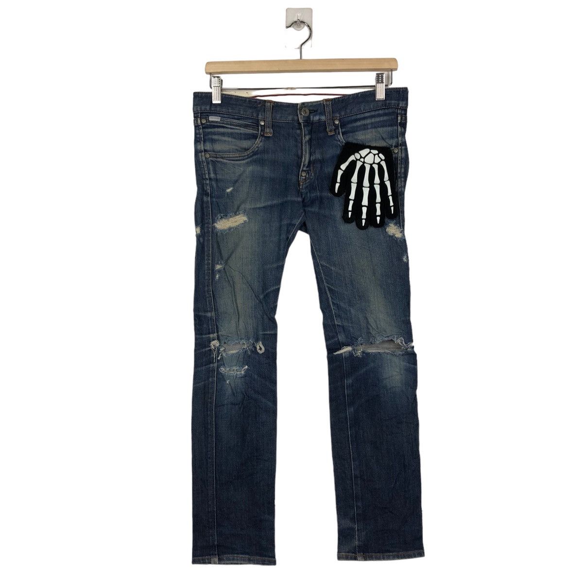 FACTOTUM 🔥Rare Punk Design Bowcut Distressed Denim Factotum Japan Size US 28 / EU 44 - 2 Thumbnail