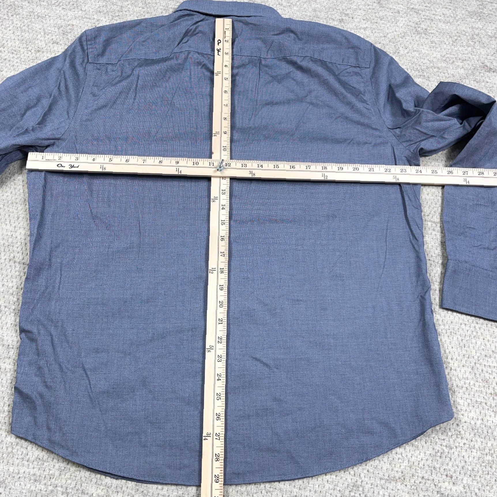 UNTUCKit UNTUCKit Button-Up Shirt Men XL Blue Solid Pocket Oxford Casual Modern Preppy B Dress Shirt DOMMens Size 46R - 6 Thumbnail