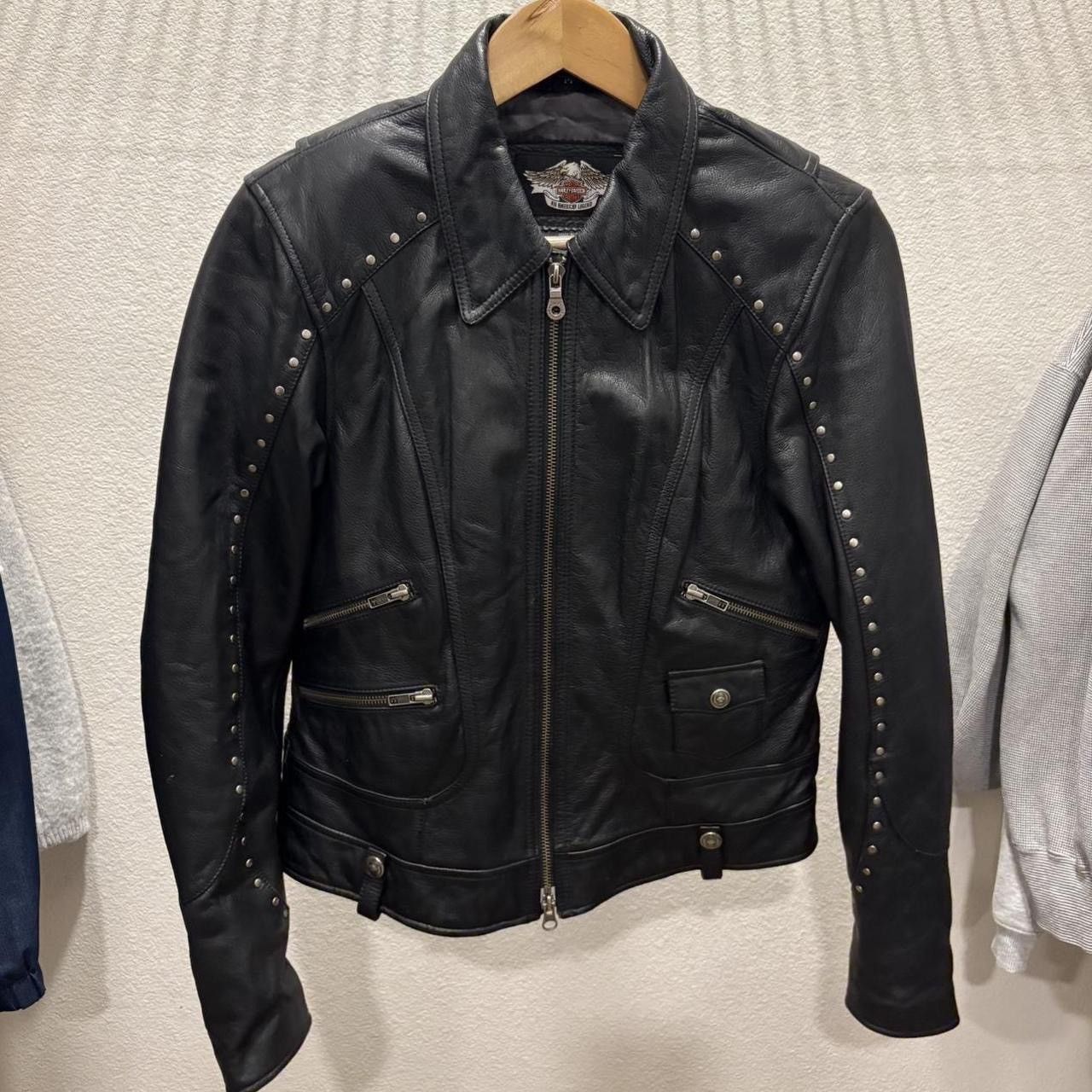 Harley Davidson Vintage Harley Davidson Studded Leather Biker Jacket Size US S / EU 44-46 / 1 - 2 Thumbnail