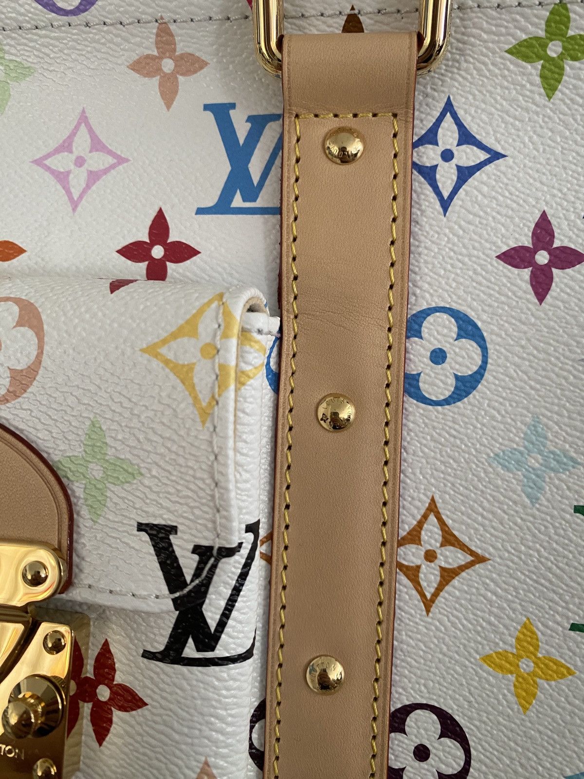 Louis Vuitton × Takashi Murakami Louis Vuitton Murakami Keepall Bandoulière 45 Monogram White Size ONE SIZE - 9 Thumbnail