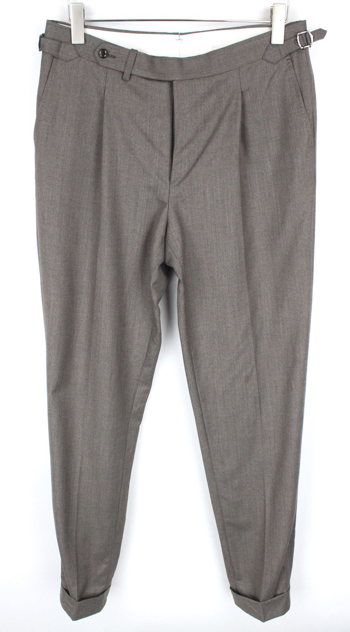 Suitsupply VIGO UK40L Brown Wool Pleated 72382 Size 40L - 1 Thumbnail