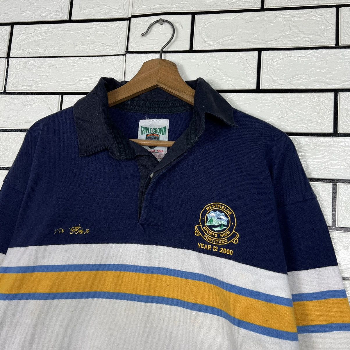 Vintage Y2k TRIPLE CROWN SUPERMAN No. 00 Polo Rugby Shirt #4027-C183 Size US XL / EU 56 / 4 - 5 Thumbnail