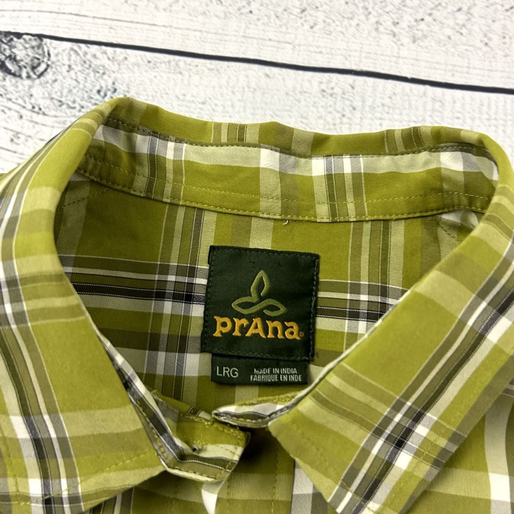 Prana PrAna Short Sleeve Plaid Button-Up Shirt Men's L Green Size US L / EU 52-54 / 3 - 2 Thumbnail