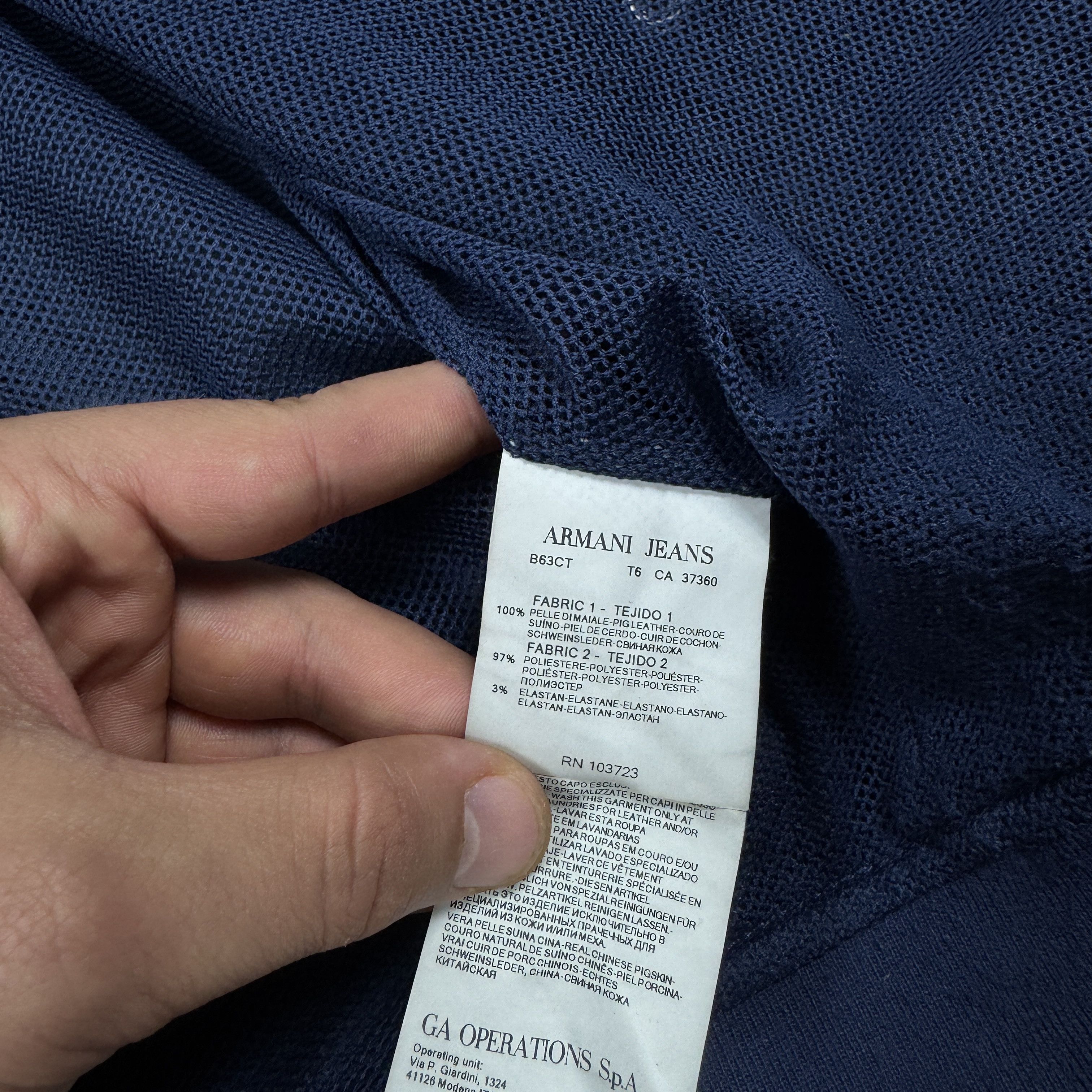 Armani Men`s Armani Jeans Navy Perforated Leather Jacket Size 3XL Size US XXL / EU 58 / 5 - 15 Thumbnail