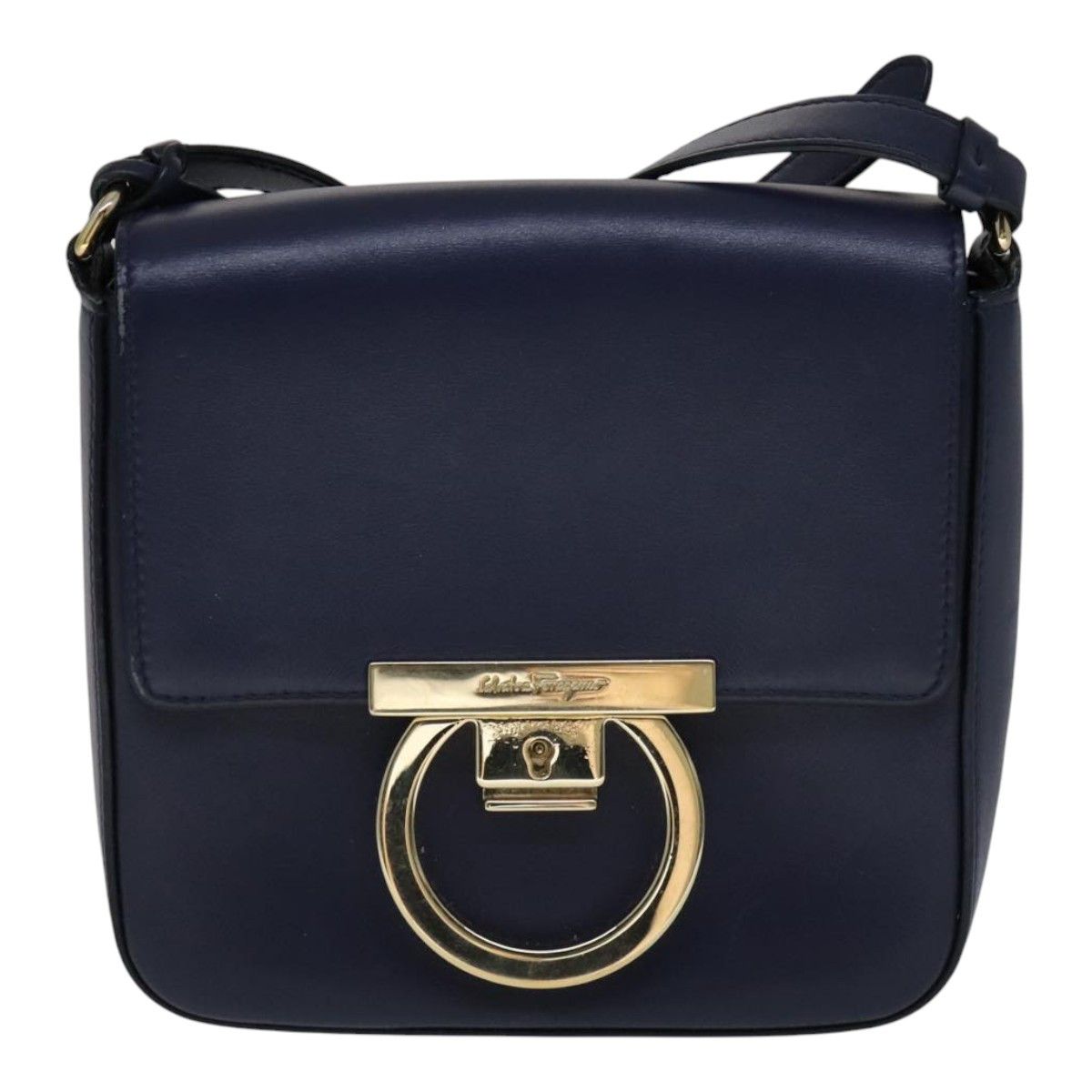 Salvatore Ferragamo Tassel Navy Leather Shoulder Bag (Pre-Owned) Size ONE SIZE - 1 Thumbnail