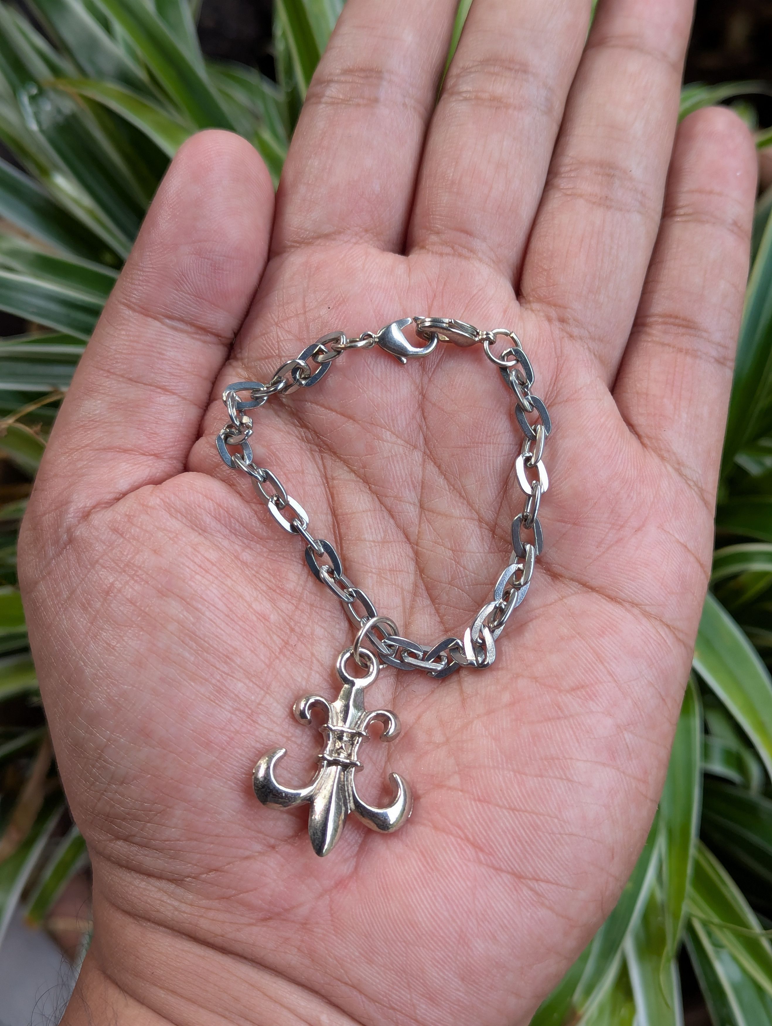 If Six Was Nine x Jewelry Fleur De Lis French Lily Bracelet Anklet 7 Inches Long in Silver, Women's