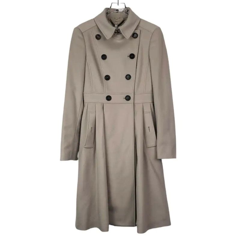 Burberry Burberry Beige Wool Women's Coat Size S / US 4 / IT 40 - 1 Thumbnail
