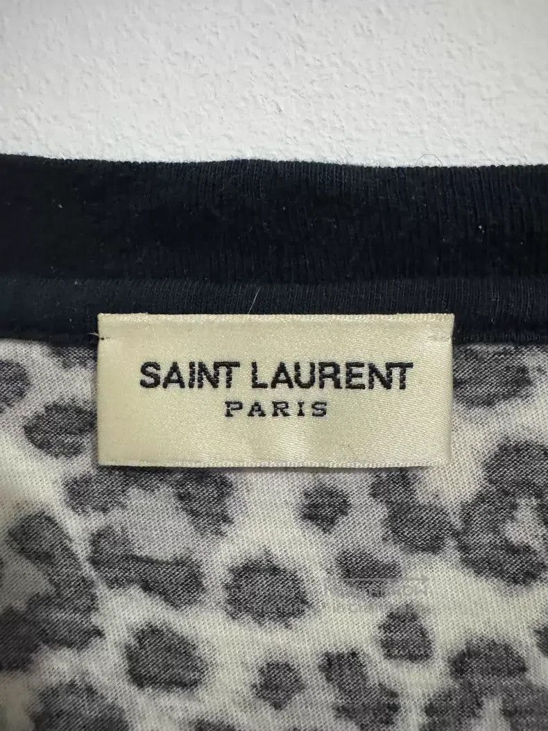 Saint Laurent Paris Saint Laurent Paris Cotton Round Neck Black and Grey Leopa Size US L / EU 52-54 / 3 - 5 Thumbnail