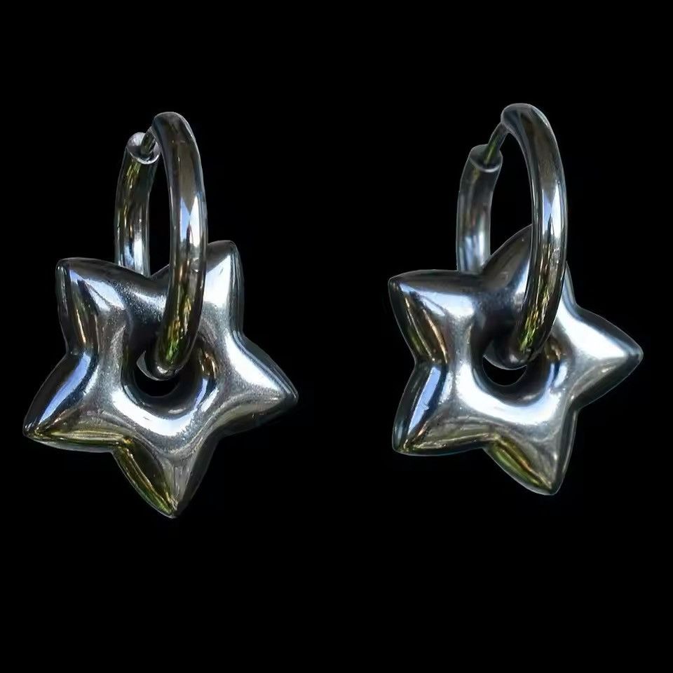 Jewelry × Vintage Retro punk y2k star hoop earring Size ONE SIZE - 2 Thumbnail