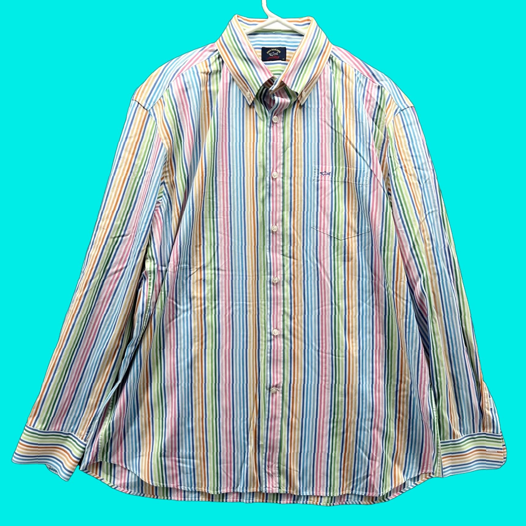 Paul & Shark Paul & Shark Yachting Shirt Mens XL Striped Button-Up Italy Casual Size US XL / EU 56 / 4 - 1 Thumbnail