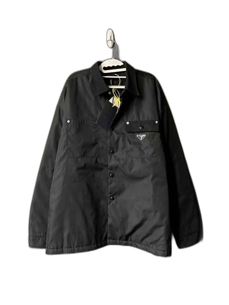 Prada Prada Black Triangle Logo Jacket -2505 Size US XL / EU 56 / 4 - 1 Thumbnail