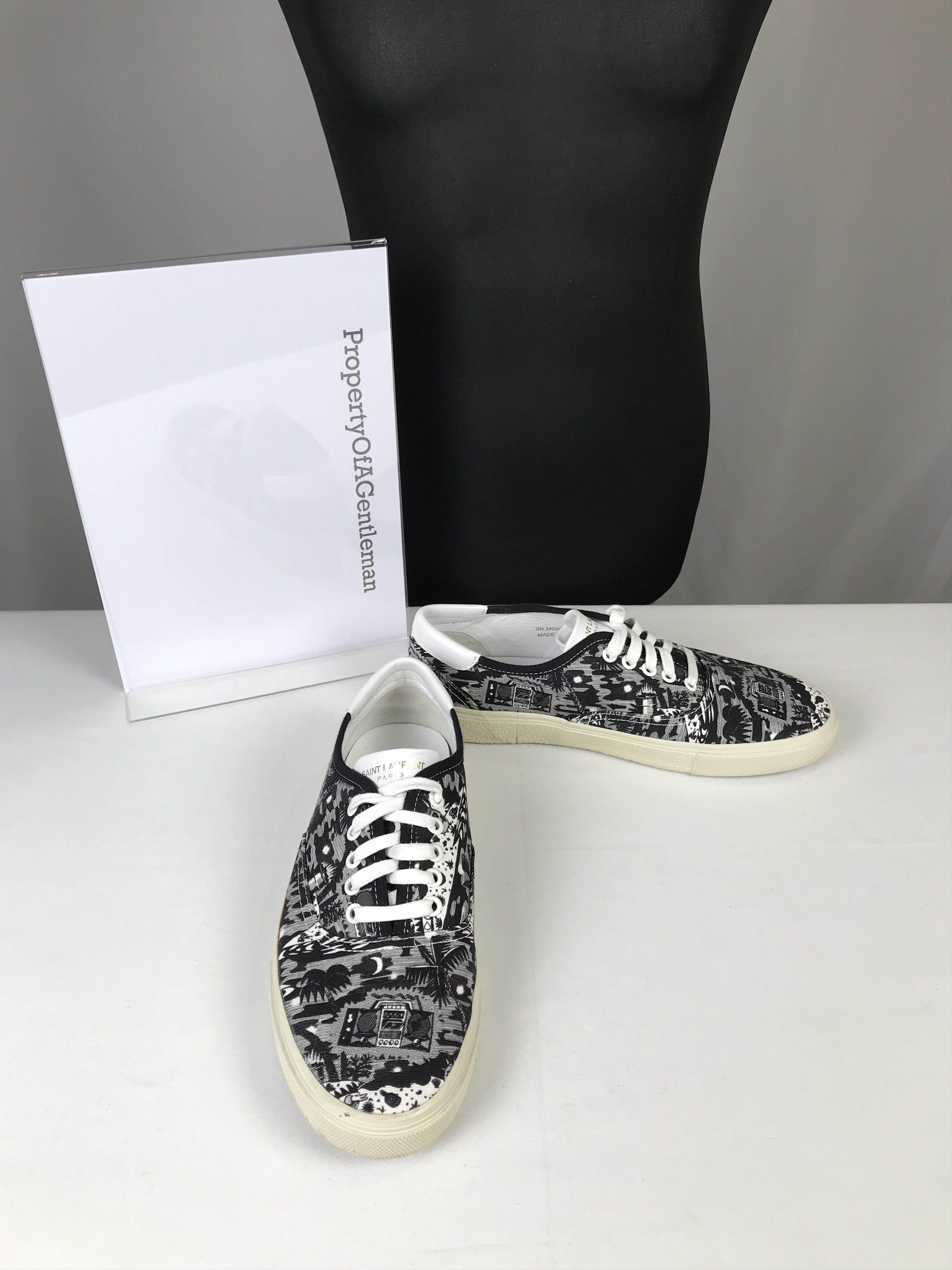 Saint Laurent Paris Saint Laurent Canvas Black & White Sneaker Size US 10 / EU 43 - 4 Thumbnail