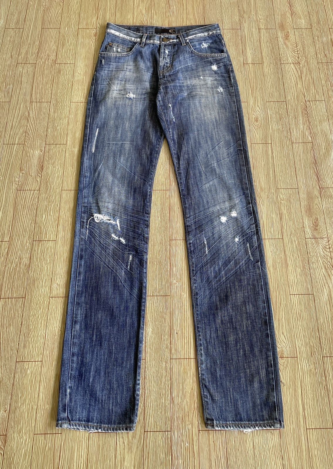 Just Cavalli Rare Design Vintage Brand Just Cavalli Ripped Jeans 2000s Size US 31 - 1 Thumbnail