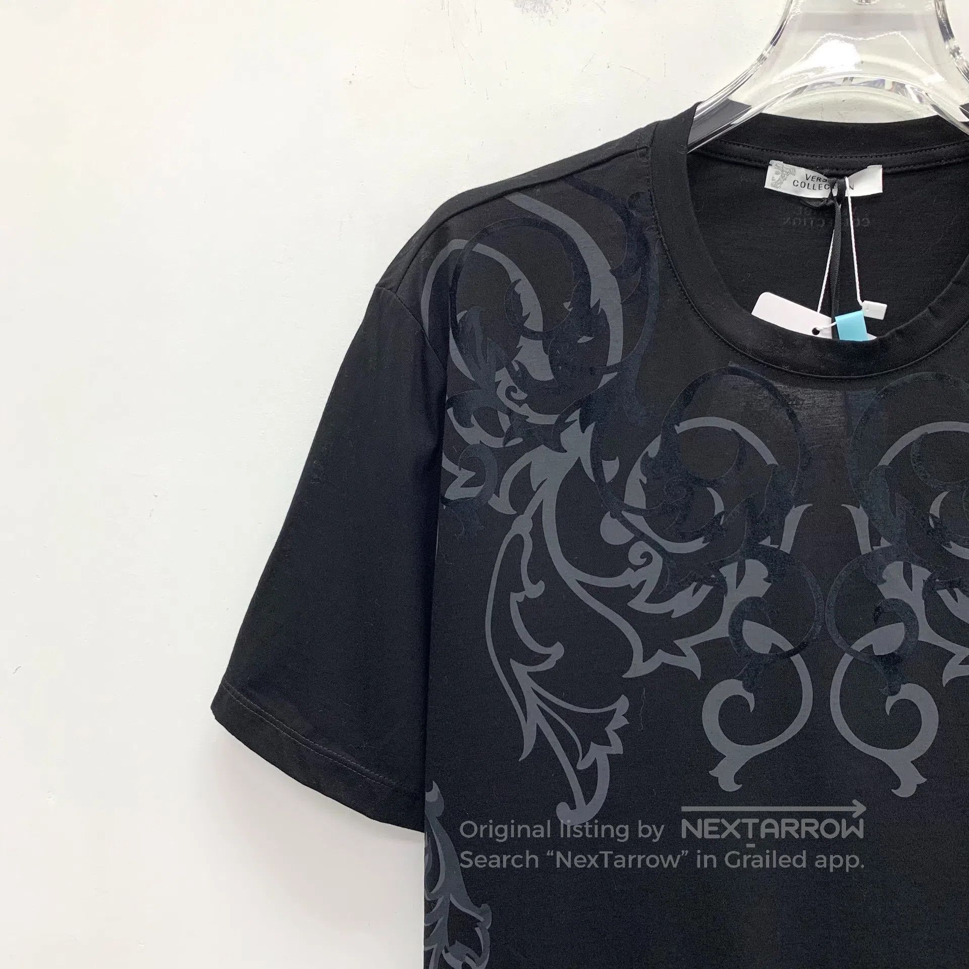 Versace Versace Black Pattern Printed Cotton Round Neck Short Slee Size US S / EU 44-46 / 1 - 3 Thumbnail