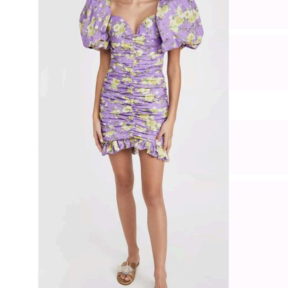 Designer Giuseppe Di Morabito Floral Print Puff Sleeve Mini Dress Size S / US 4 / IT 40 - 2 Thumbnail