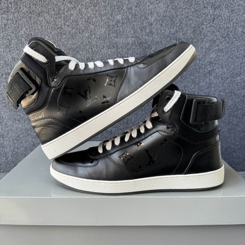 Louis Vuitton Louis Vuitton Rivoli Black Leather High-Top Sneakers - Size US 9.5 / EU 42-43 - 6 Thumbnail