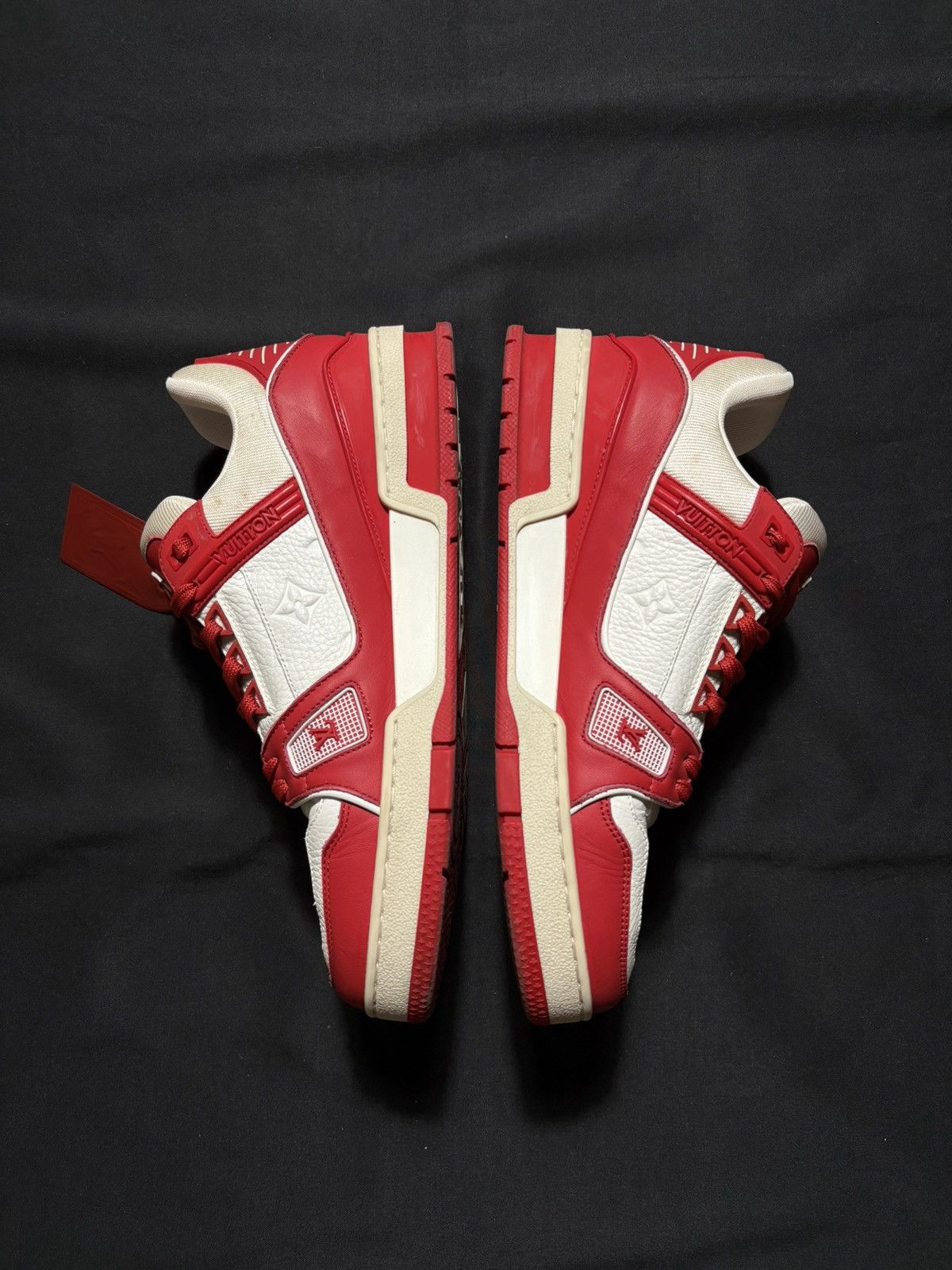 Louis Vuitton Louis Vuitton Red White Monogram Trainers - Size 7.5LV Size US 9 / EU 42 - 3 Thumbnail