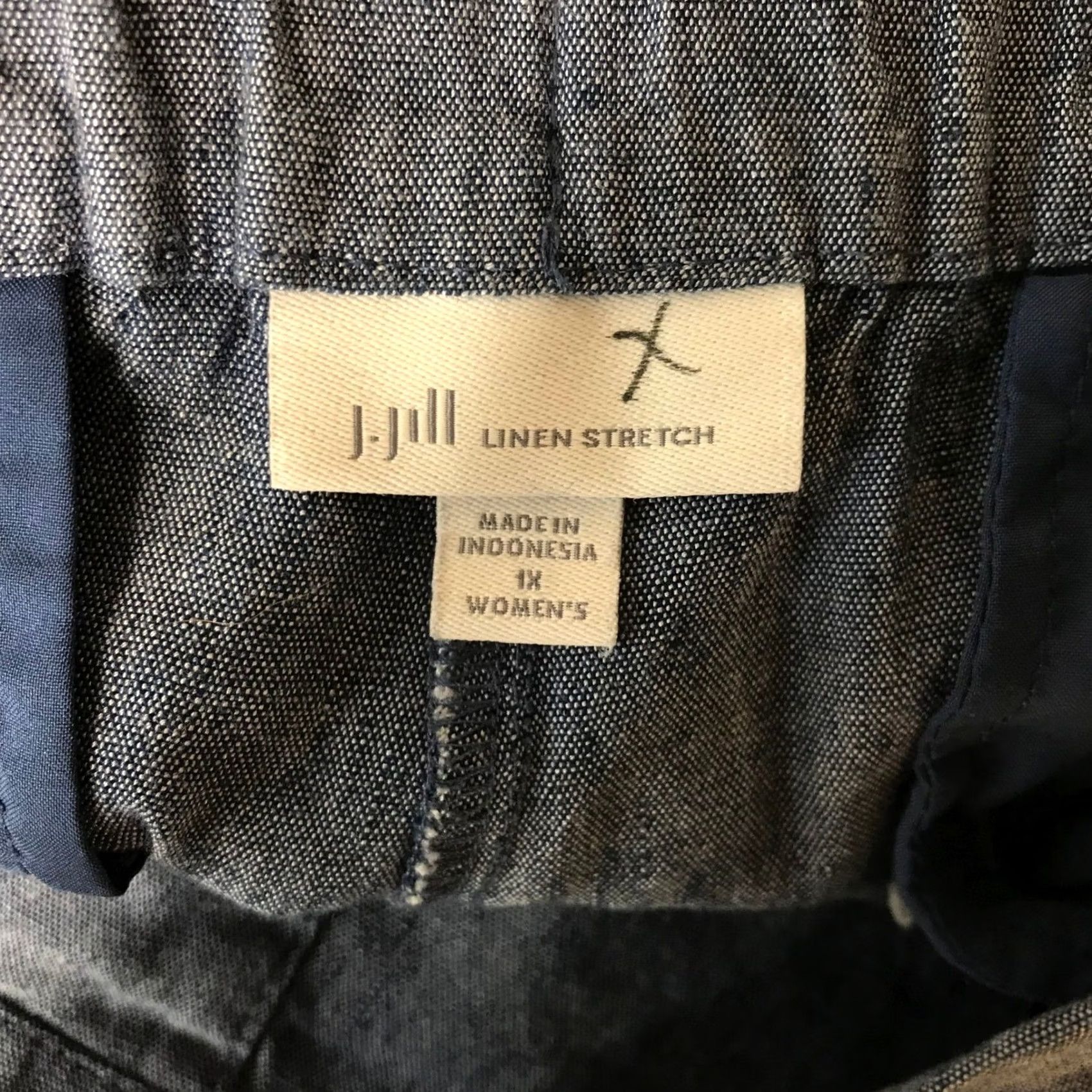 Vintage J Jill Linen Stretch Pants Blue Women's 1X Elastic Waist Cropped Pants Size 40" / US 18 - 7 Thumbnail