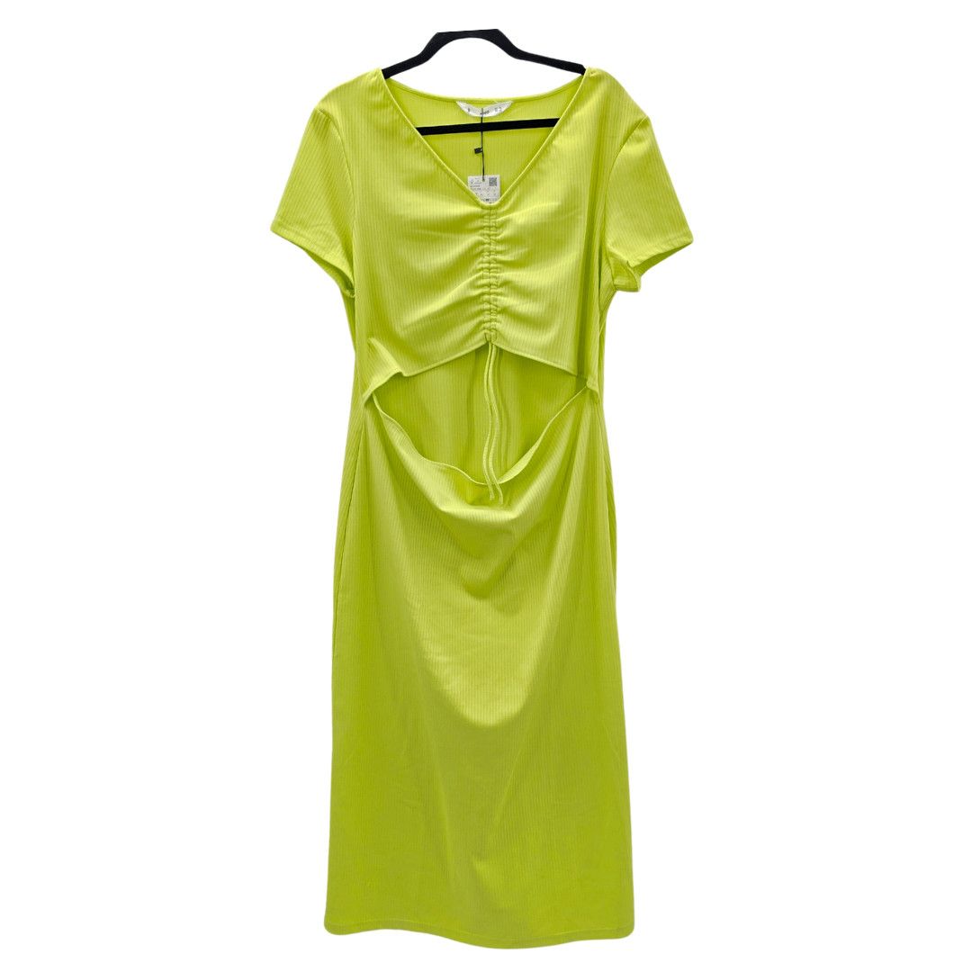 Mango Mango Green MNG Midi Short Sleeve Cutout Dress Size 14 Size XL / US 12-14 / IT 48-50 - 1 Thumbnail