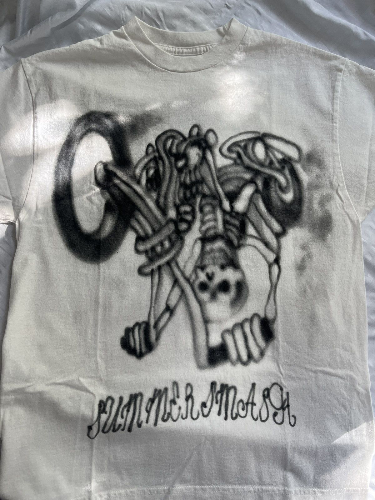 Travis Scott Travis Scott Summer Smash 2024 “Graffiti Skeleton Biker” Tee Size US M / EU 48-50 / 2 - 2 Thumbnail