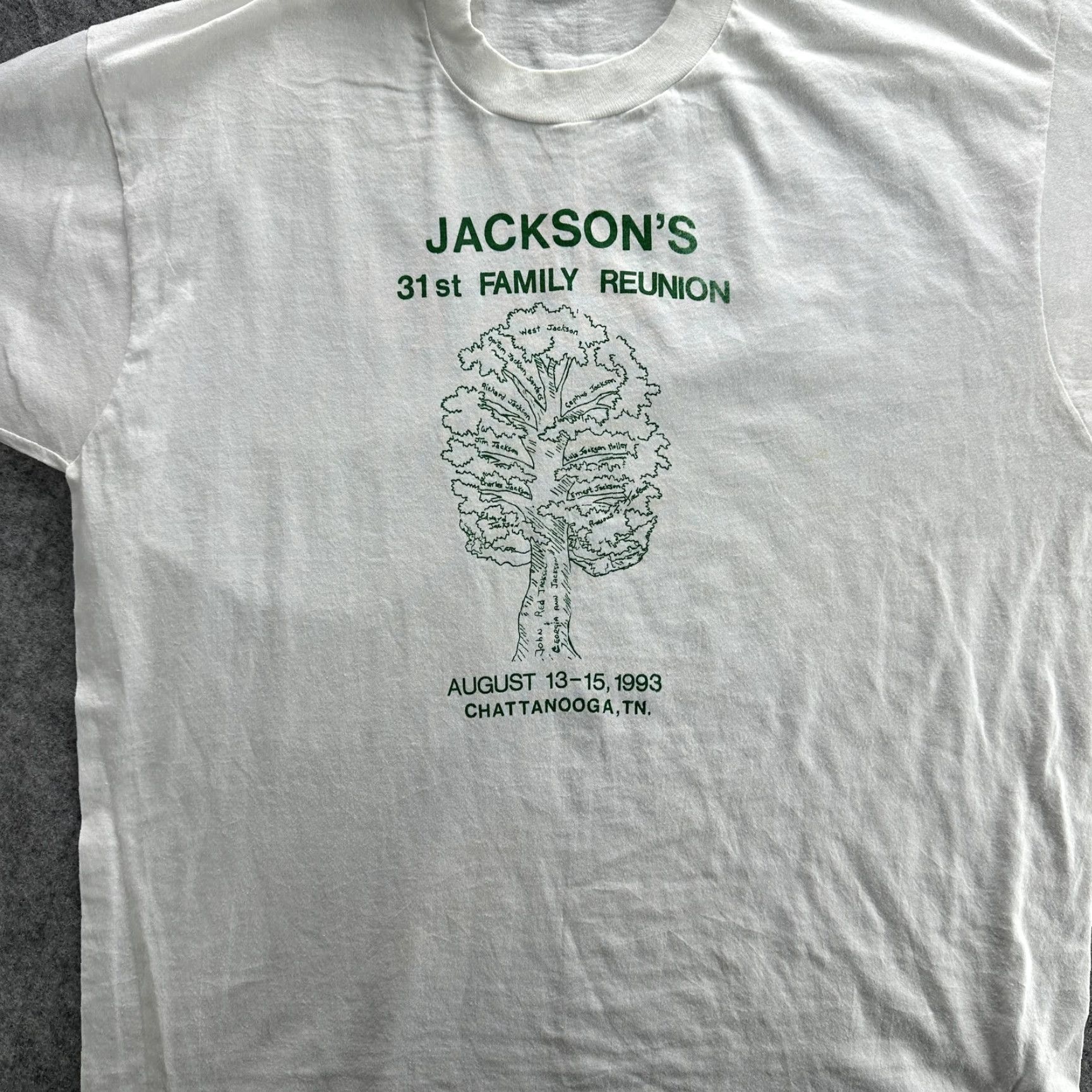 Fruit Of The Loom VINTAGE Jacksons Family Reunion Shirt Mens XL White 1993 90s USA Shirt Size US XL / EU 56 / 4 - 3 Thumbnail
