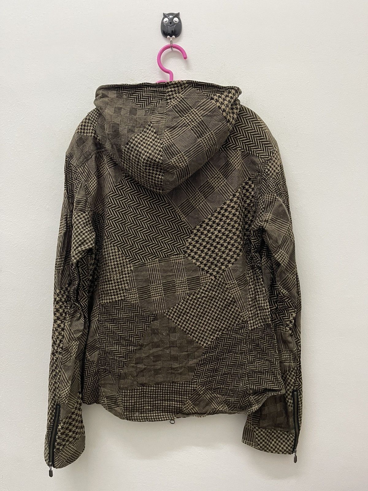 Morgan Homme Rare Vintage MORGAN HOMME Boro Patchwork Plaid Hoodie Size US L / EU 52-54 / 3 - 6 Thumbnail