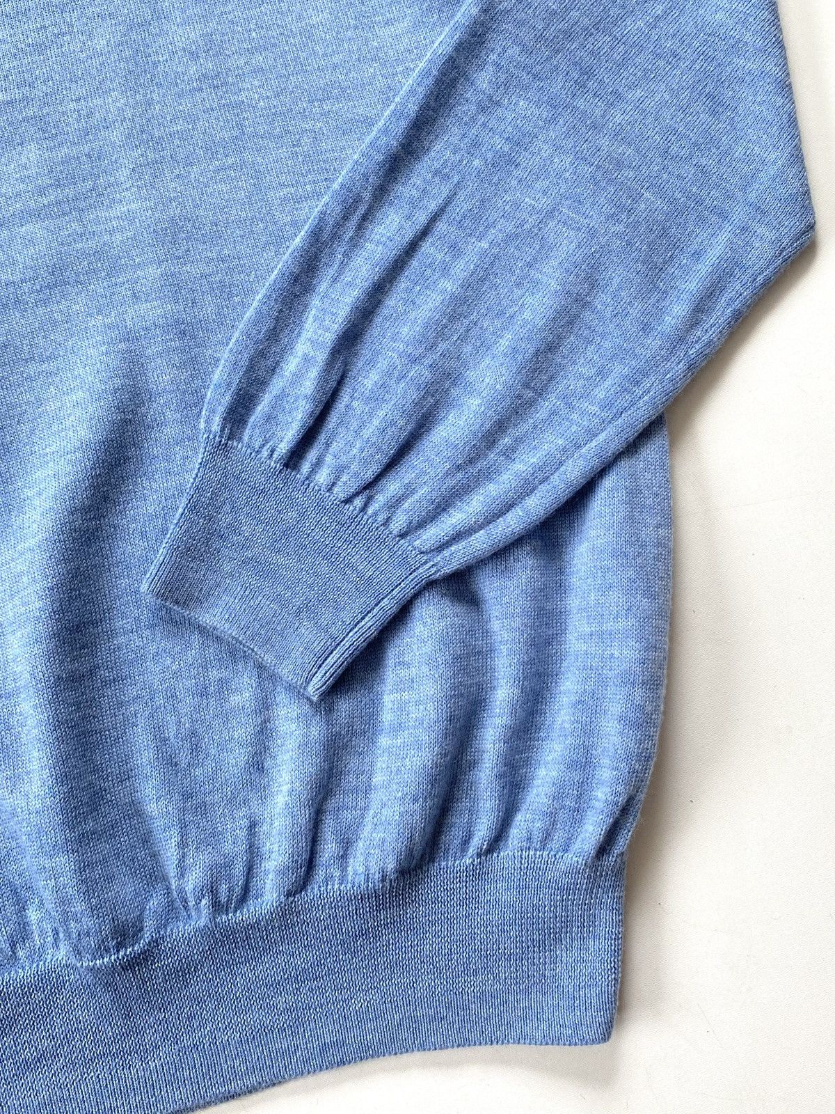 Kiton $1450 Kiton Napoli 100% Cashmere V-Neck Sweater Baby Blue Size US L / EU 52-54 / 3 - 7 Thumbnail
