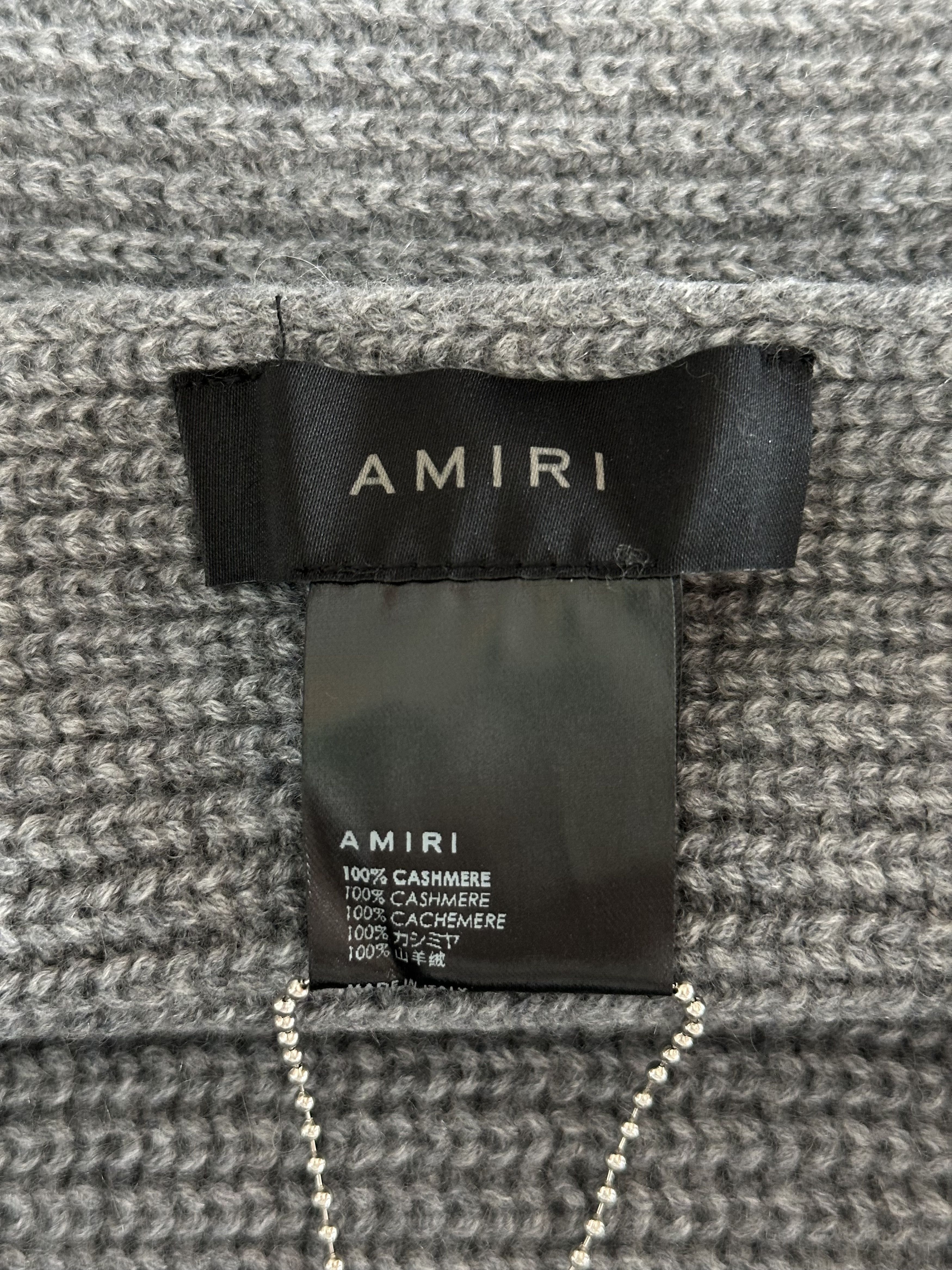 Amiri Amiri Grey & Black Wool Knit MA Logo Scarf Size ONE SIZE - 3 Thumbnail