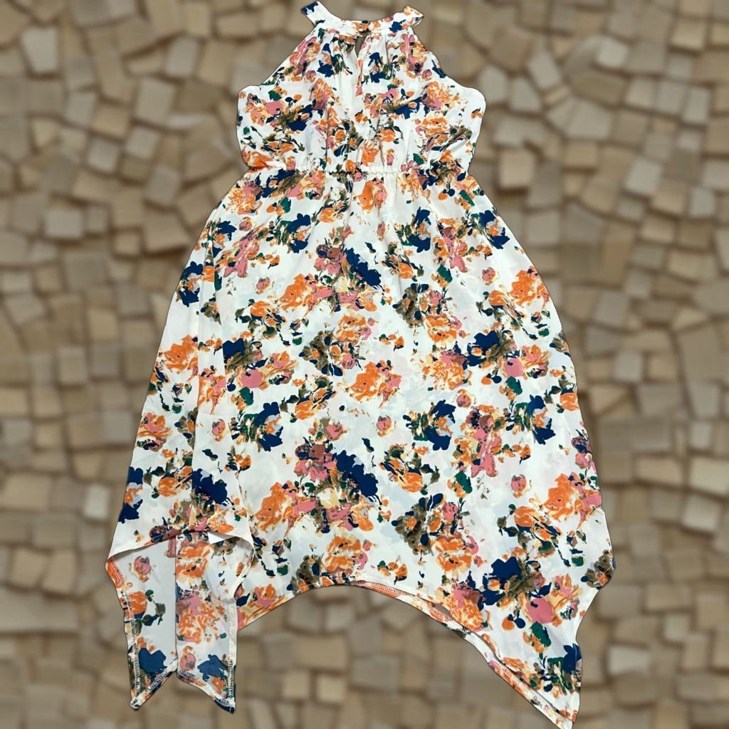 Vintage Beachsissi Dress Women's Small White Orange Blue Floral Sleeveless NWT Size S / US 4 / IT 40 - 1 Thumbnail